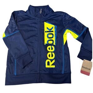 Reebok Kids Navy & Yellow Grid Tricot Jacket, Navy, 2T (jacket only)